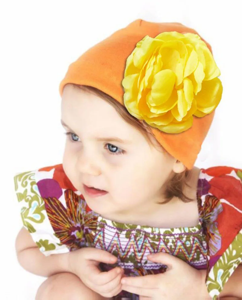 Bnaturalwell ребенок большой цветок шапочки для маленьких девочек шляпа дети цветок шапочка хлопок cap 1 шт. H361