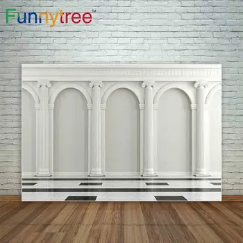 

Funnytree backgrounds for photography studio Black and white classic interior with ionic column printing photo background
