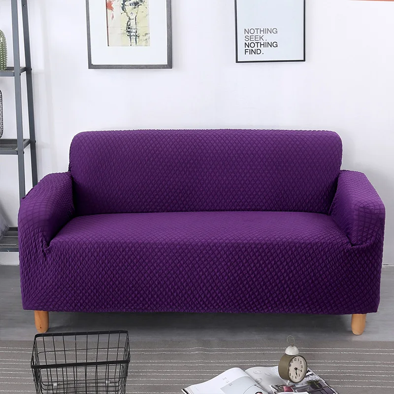 Современные жаккардовые чехлы для диванов для гостиной, эластичные универсальные секционные чехлы для мебели, защита для домашнего декора - Цвет: Purple