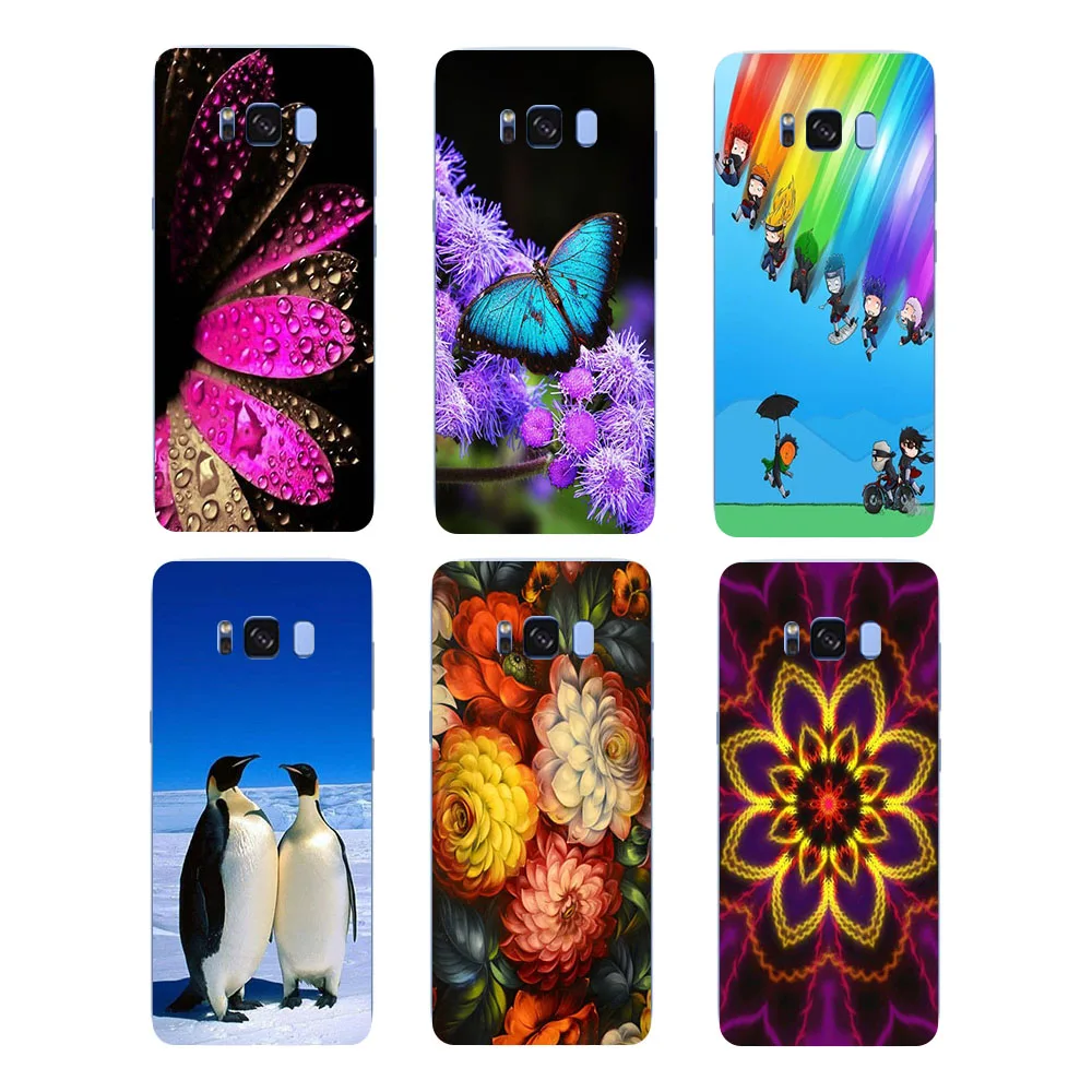 

Soft Silicone Patterned Case For Samsung Galaxy S8 S8 Plus Cover Flower Bear Cat Dog Printed Butterfly Tower Animal Phone Case