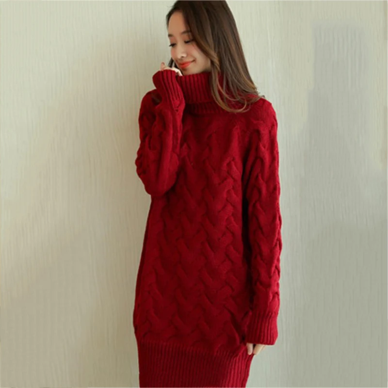 Winter Women Turtleneck Soft Sweater Female Casual Loose Long Sleeve Warm Womens Pullover Cable Knitted | Женская одежда