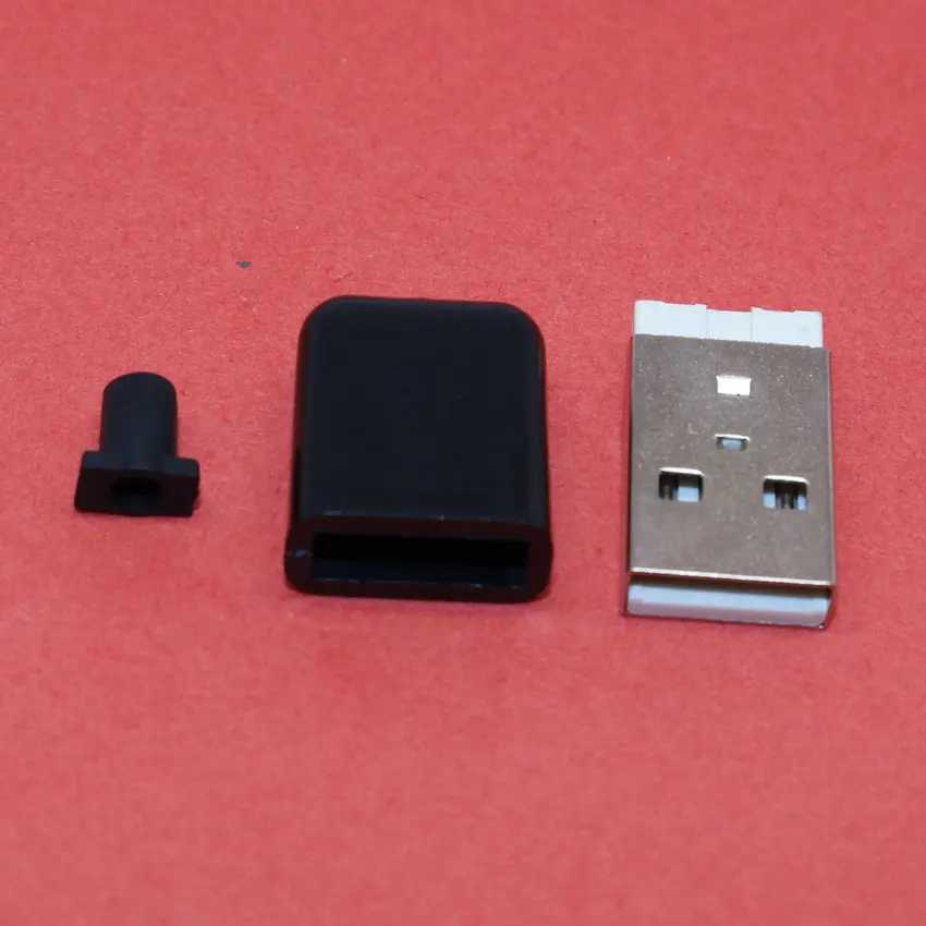 1 комплект USB 2 0 разъем типа A папа 4 Pin Разъем пайки с черной пластиковой крышкой