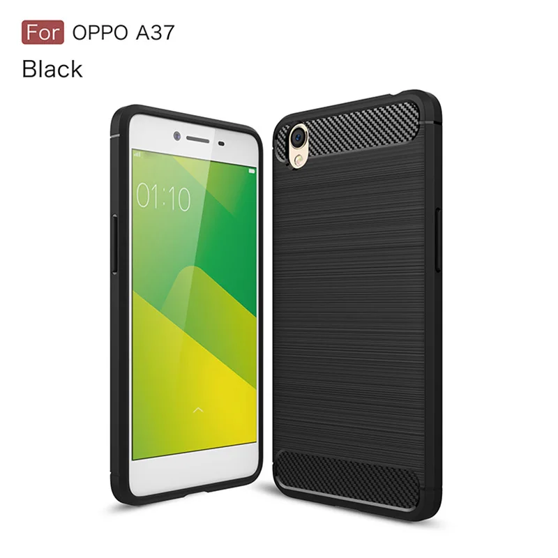 

1Pcs Luxury Mobile Phone Cases for OPPO A37 Silicone Drop Protection Gel carbon fiber Soft Shell