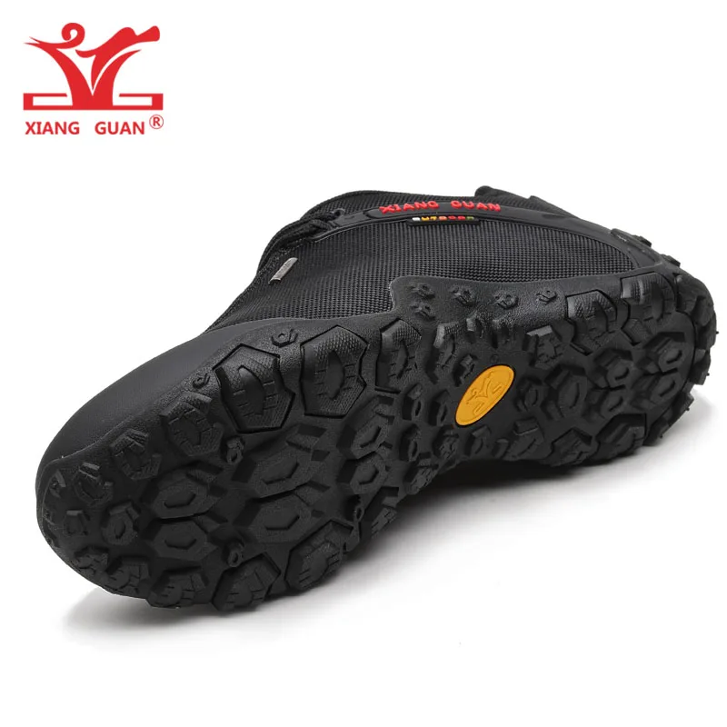 XIANG GUAN Men Hiking Shoes Women Trekking Boots Black Green Breathable Sport Climbing Mountain Camping Outdoor Walking Sneakers