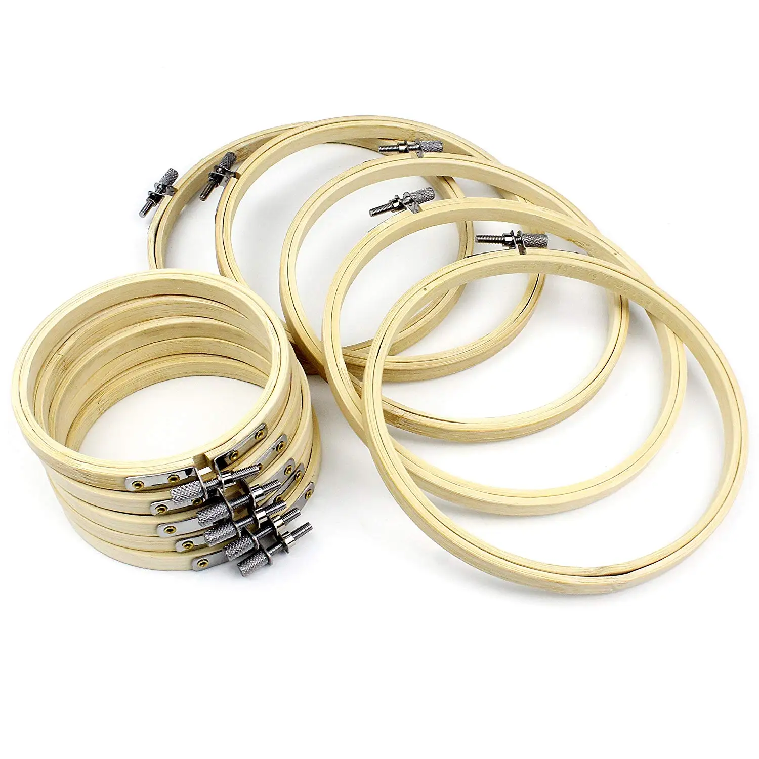10 шт. круглые деревянные кольца для вышивки Set-5Pcs 4 дюймов и 5 шт. 6 дюймов регулируемые бамбуковые круглые кольца для вышивки крестом