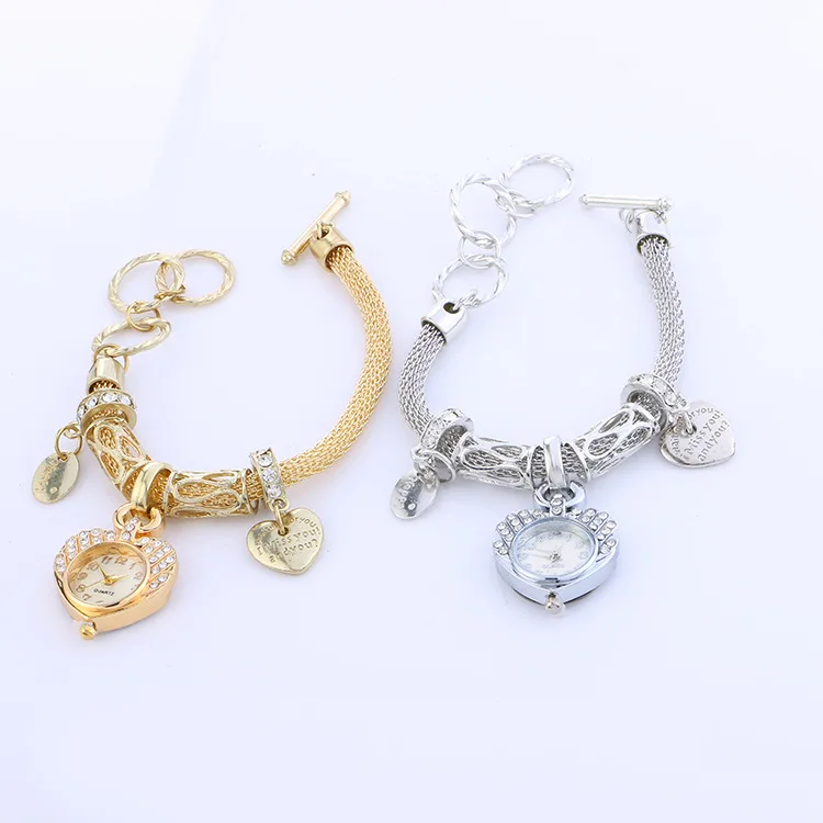 Персонализированные Смарт-часы MINHIN, золотые, серебряные, на цепочке, наручные часы-браслет, подвеска в виде сердца, женские часы, Роскошные Кварцевые часы