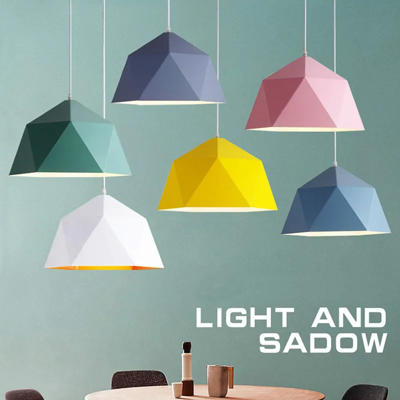  Pendant Lights Iron Pendant Lamp Minimalism Nordic Hanglamp Geometric Single Head For Restaurant Ca - 33012391967