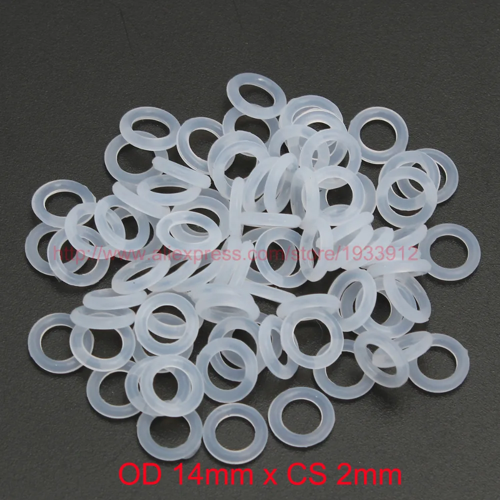 

OD 14mm x CS 2mm translucent silicone oring o-ring o rings rubber sealing ring gasket