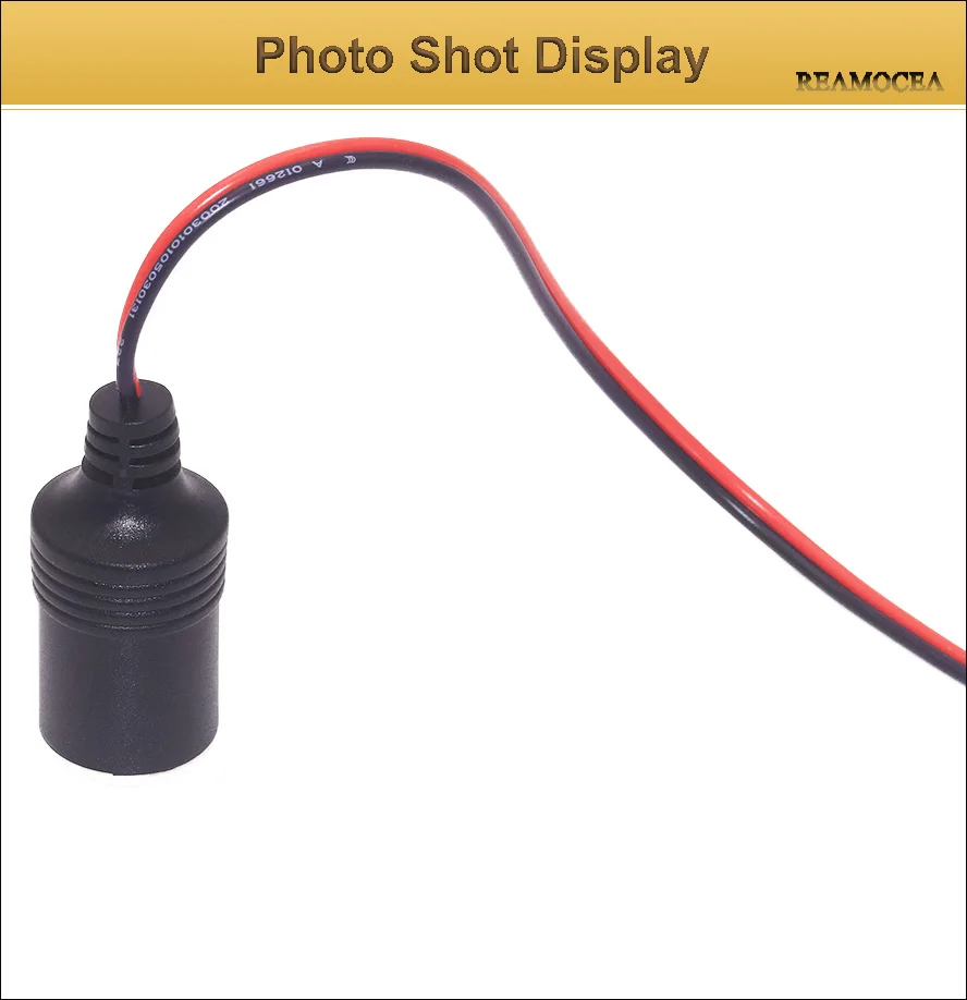 Reamocea 1Pc 12V24V DC 10A Max 120W Car Cigarette Lighter Charger Cable Female Socket Plug Connector Adapter Cable Accessories (9)