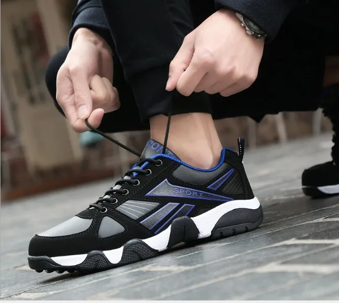 2018 Men Sports Shoes PU Anti-slippery Breathable Outdoor jogging Running Sneakers Man leather Shoes Comfortable Black red 38 43 2018 Men Sports Shoes PU Anti-slippery Breathable Outdoor jogging Running Sneakers Man leather Shoes Comfortable Black red 38 43