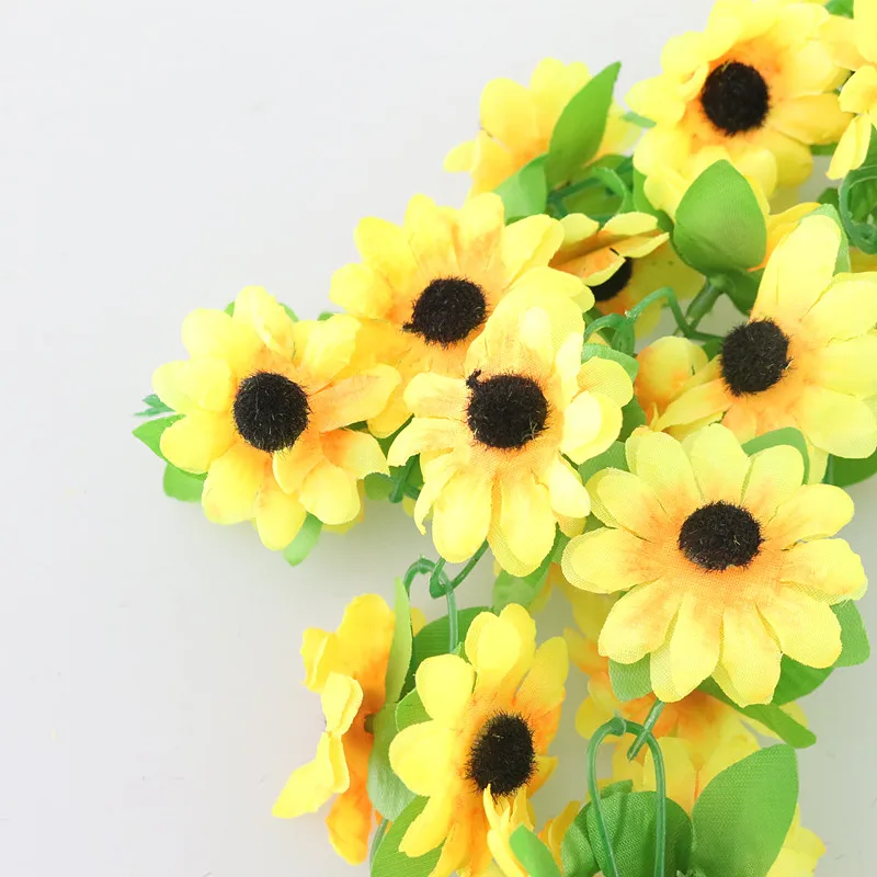 Flone Artificial Flowers Green Leaf Flower Rattan Simulation Chrysanthemum Flower Vines Wedding Party Home Decor Supplies  (9)