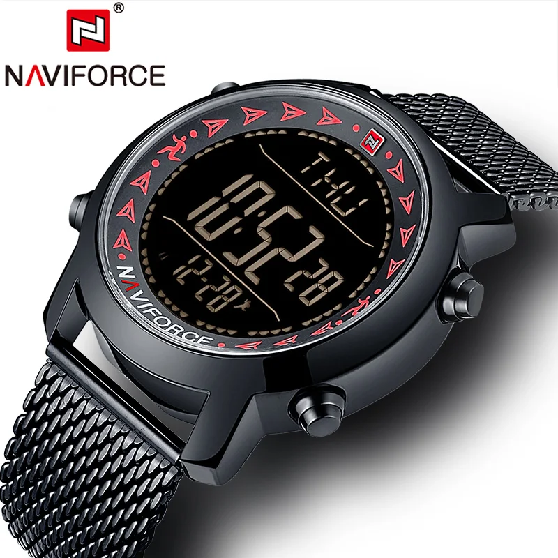 

NAVIFORCE Watch Men Digital Waterproof Watches Mens Luxury Brand Stainless Steel Military Relogio Masculino Watch Men Sport 2019
