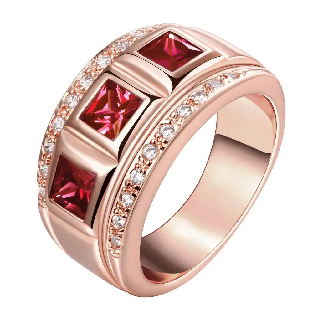 R196-A-8 High Quality Nickle Free Antiallergic New Fashion Jewelry 18K Plated zircon Ring