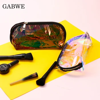 

GZBWE New Clear Transparent Plastic PVC Travel Makeup Bag Toiletry Zip Cosmetic Bag Pouch Beauty Organizer Neceser Maquillaje