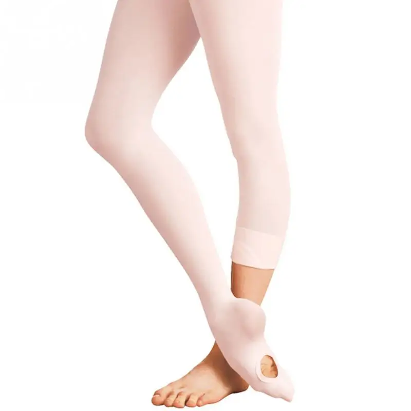 Dancer Wearing Stockings Girls Convertible Foot Ballet Dance Tights