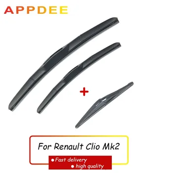 

APPDEE Wiper Front + Rear Wiper Blades Set Kit For Renault Clio Mk2 1998-2005 Windshield Windscreen Rear Window 21"21"12"