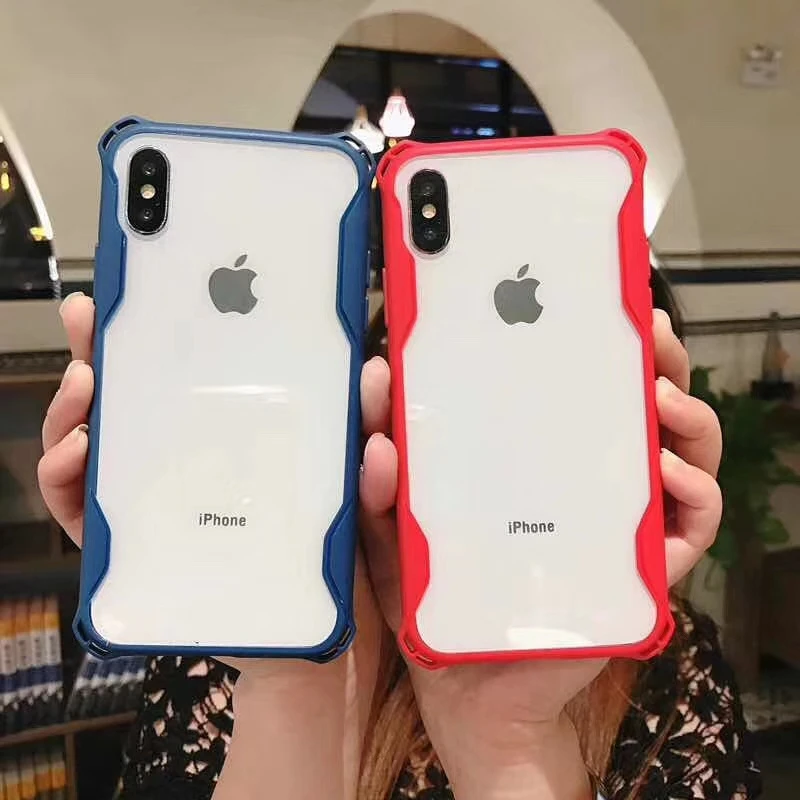 Armor Waist Frame Plastic + TPU Hybrid 2 in 1 Case for iphone XS MAX XR X 6 6s 7 8 Plus Back Cover Silicone Glass Touch Cases |