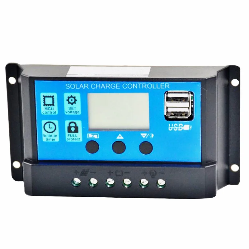 12 v 24 V Солнечный контроллер заряда 30/20/10 А Регулятор солнечной батареи Dual USB 5V Выход солнечная батарея для телефона регулятор зарядного устройства контроллера