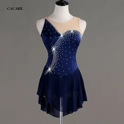 Платье для фигурного катания платье для латинских танцев женские танцевальные костюмы для сальсы танцевальные трико D0600 Стразы