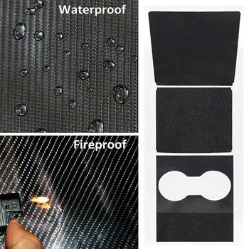 

New Auto Vinyl Decal Car Styling For Tesla Model 3 Center Console Inner Cover Sticker Vinyl Wrap Kit Cup Center Holder Sticker