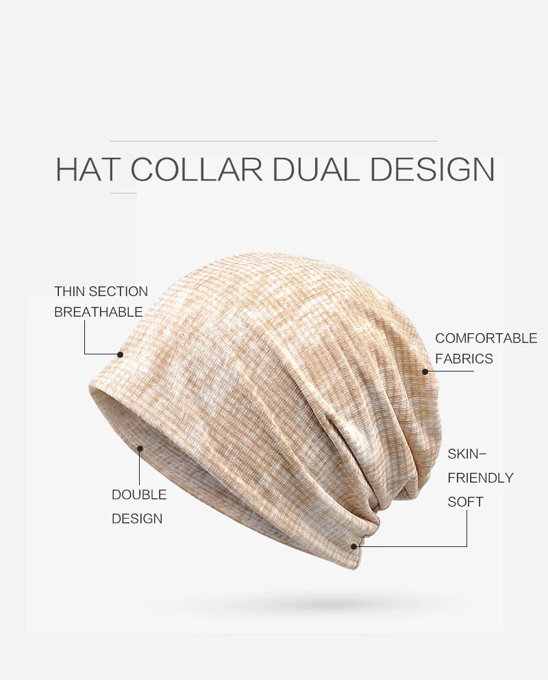 Linen Spring Women Beanie Hat Breathable Sunscreen Thin Hat For Women Fashion Collar Scarf Women Men Couple Hat Caps (12)