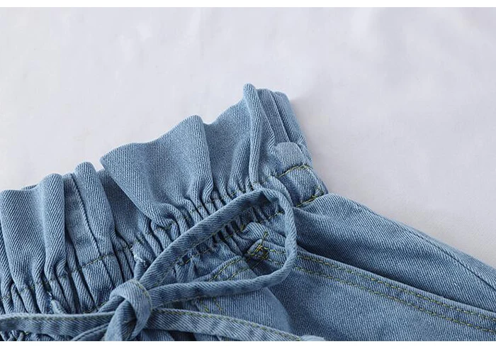Джинсовые шорты TIGENA с эластичным поясом и высокой талией для женщин, лето, корейские джинсовые шорты для женщин, синие белые короткие штаны для женщин