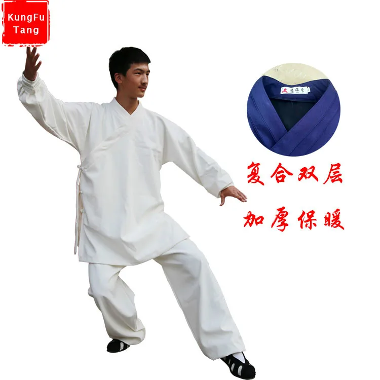 

High quality Linen thicken Chinese Wudang Taoist Robe Style Tai Chi Suit Shaolin Kung fu Uniform Wing Chun Martial arts Clothes