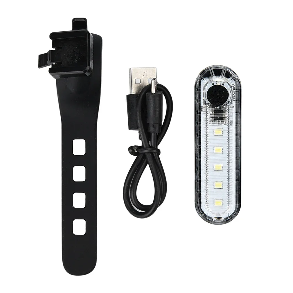 USB Перезаряжаемые велосипед Велоспорт 4 режима 5 светодиодный передний задний светильник Светодиодная лампа высокой Яркость 15 люмен автоматическое отключение# PEX