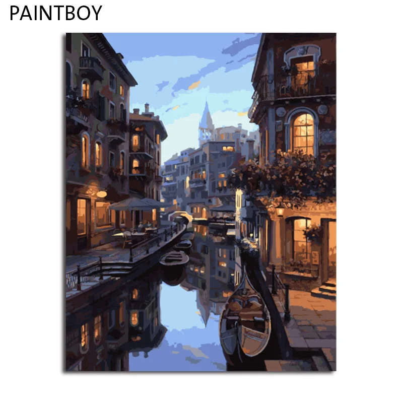 

PAINTBOY Framed Pictures Painting By Numbers Landscape Handwork Canvas Oil Painting Home Decor For Living Room
