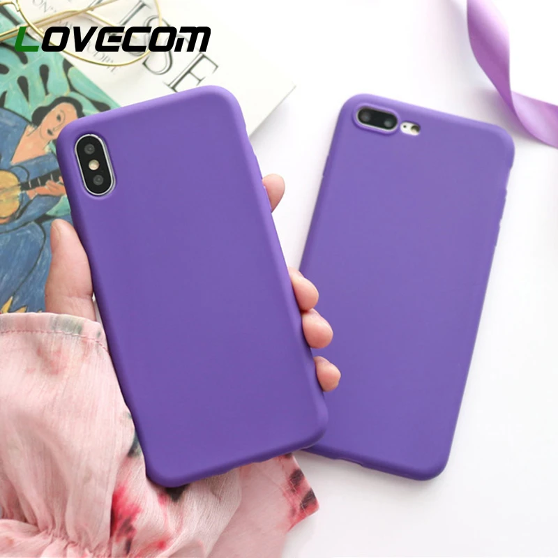 Lovecom Cute Eggplant Purple Case For Iphone 11 Pro Max X Xs Max Xr 6 6s 7 8 Plus Plain Candy Color Soft Tpu Phone Back Cover Fitted Cases Aliexpress