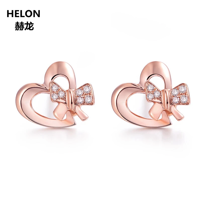

Solid 14k Rose Gold SI/H Natural Diamonds Stud Earrings Party Anniversary Engagement Wedding Women Earrings Fine Jewelry