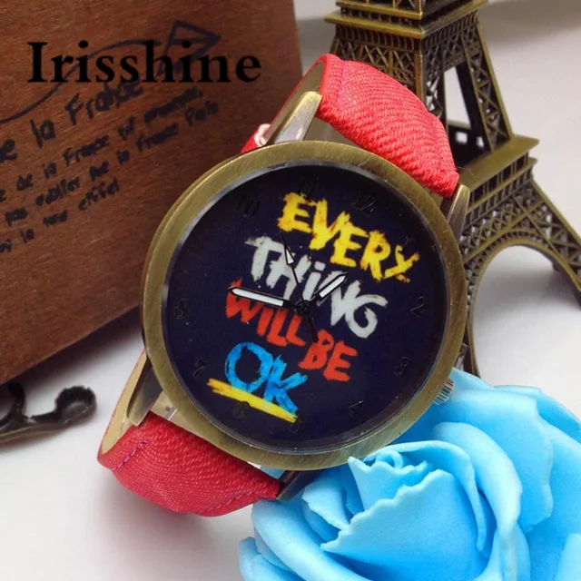 Irisshine i0800 Unisex watches women men couple love gift Everything Will Be OK Irisshine i0800 Unisex watches women men couple love gift Everything Will Be OK