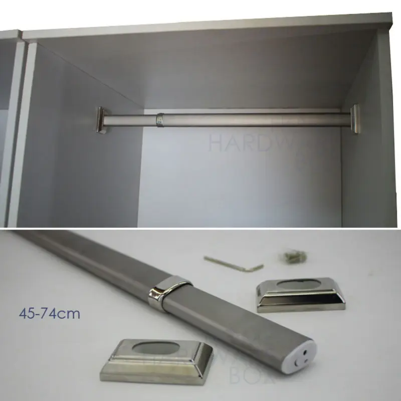 wardrobe cloth hanging rod extendable bar aluminum adjustable length 45
