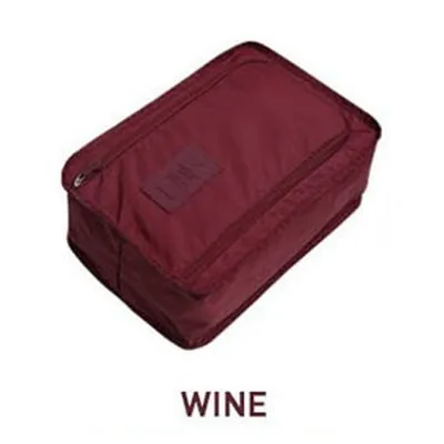 Путешествия Портативный водонепроницаемая сумка для обуви, органайзер, хранилище, сумочка, карман Упаковка Кубики ручка нейлоновая застёжка-молния сумка для путешествий - Цвет: Wine red