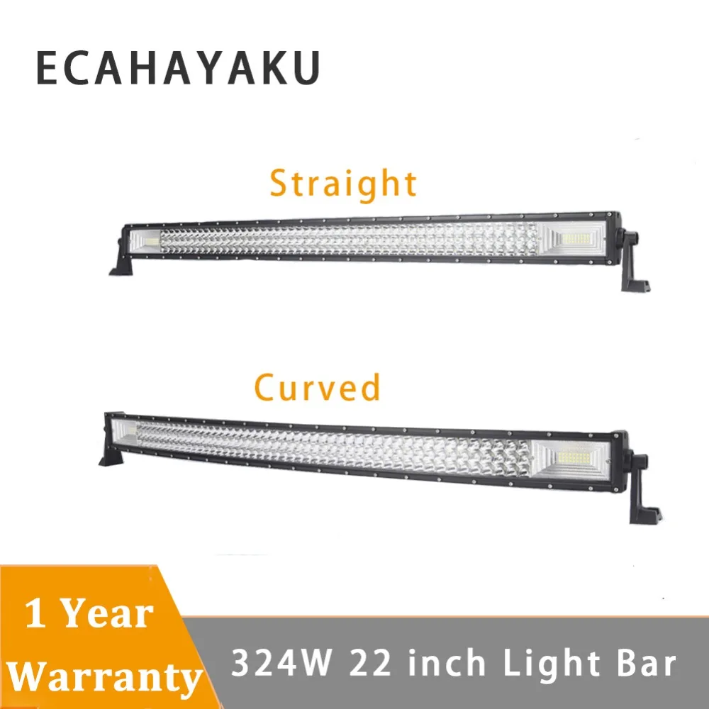 ECAHAYAKU 1x324 Вт Светодиодный светильник для работы 21 дюймовый прямой изогнутый 4x4