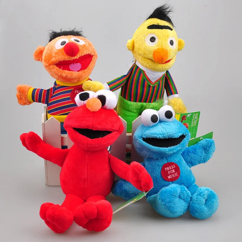 

1 Pcs cute Cartoon Sesame Street Plush Elmo Cookie Monster Erine Bert Plush Stuffed Toys Doll Soft Animals Toy for Children Gift