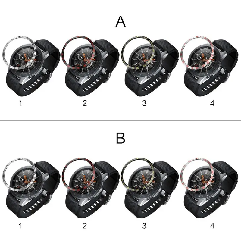 

Stainless Steel Metal Bezel Ring Adhesive Cover Replacement For Samsung Galaxy Watch 46mm R800/42mm R810 For Gear S3/S4 Frontier
