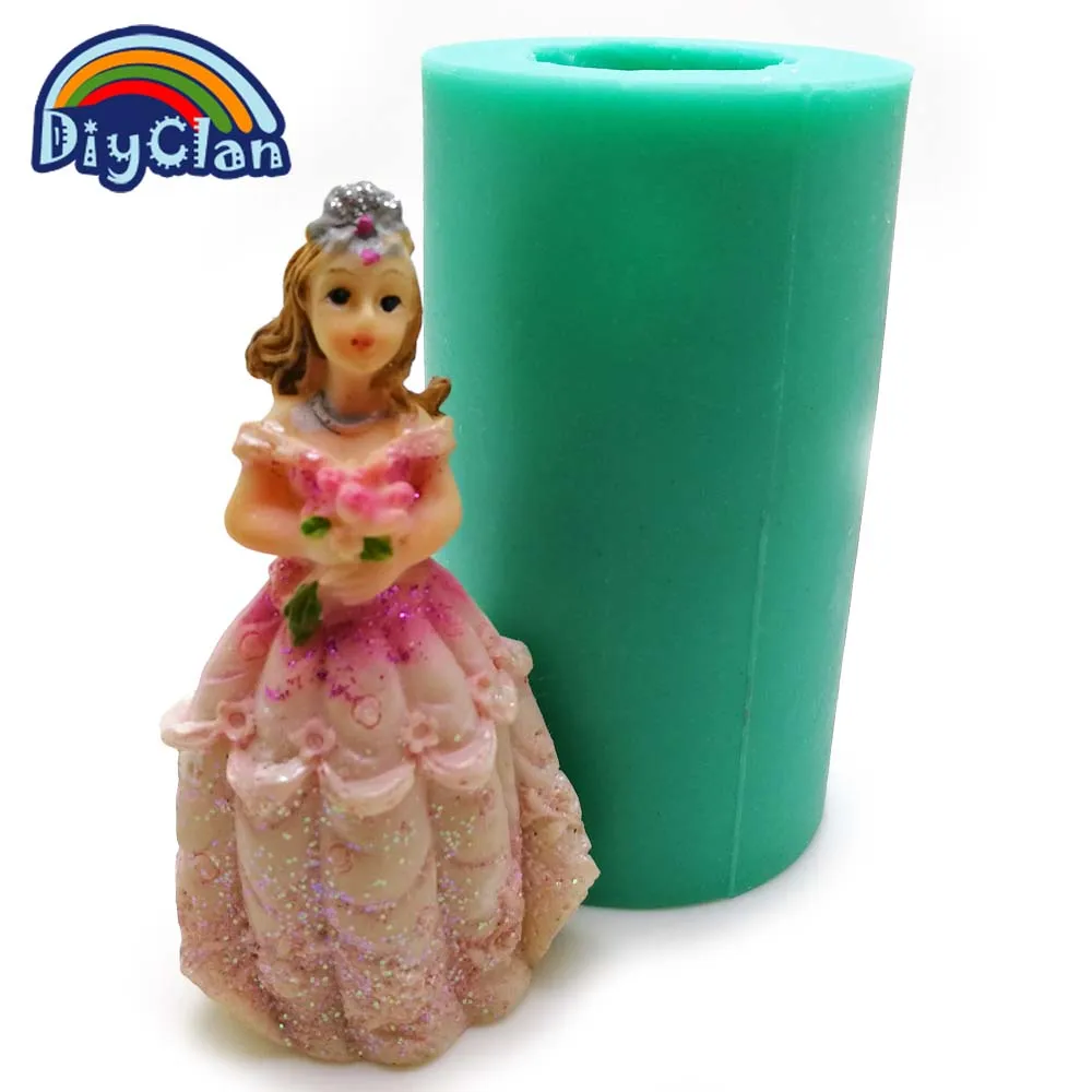 

Stereo Princess Modeling Candle Mold Cake Decorating Tools Soap Molds Baking Beautiful Girl Chocolate Mould Cake Tools S0510GZ