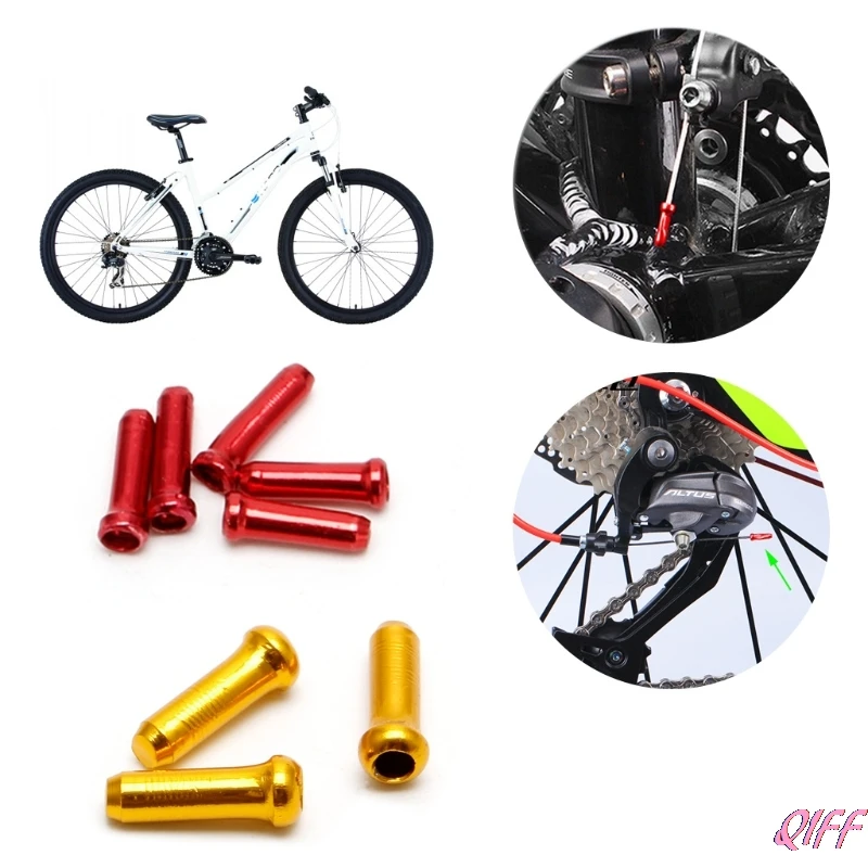 دروبشيبينغ 30 قطعة MTB الدراجات الفرامل سلك نهاية النواة كاب كابل غطاء من الألومنيوم والعتاد الدراجات أجزاء APR28