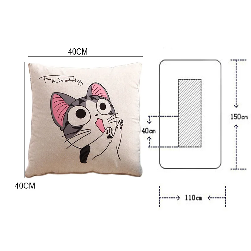 Подушка для украшения дома, сменная форма, 40*40 см, задняя подушка, открытый размер, 100*150, подушка, лоскутные одеяла, автомобильная мультяшная подушка