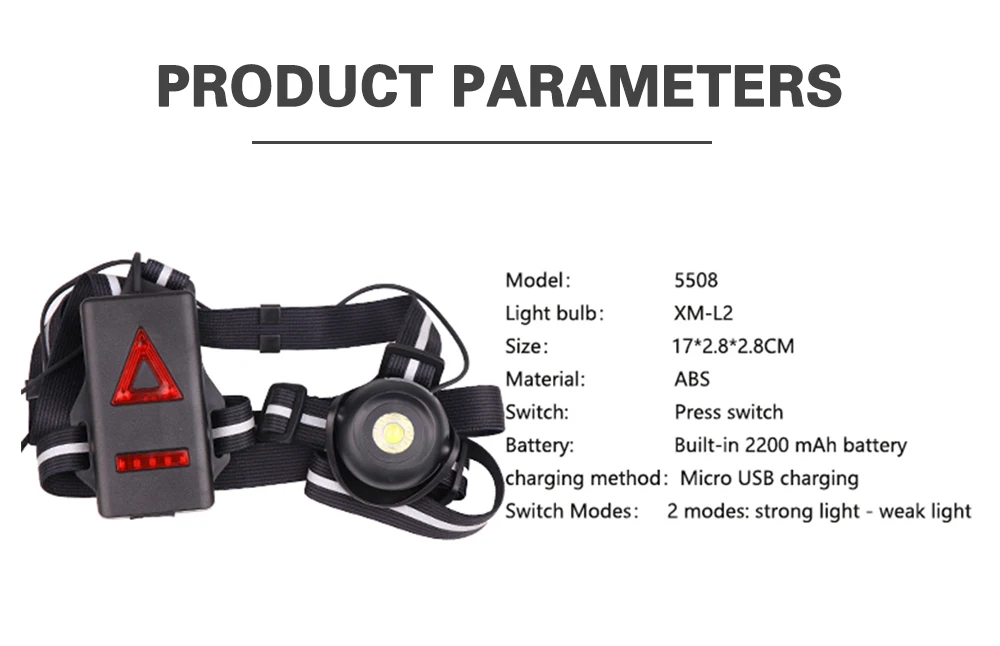 Прямая, уличные спортивные ходовые огни, XM-L2 светодиодный ночной фонарь для бега, предупреждающие огни, USB зарядка, нагрудная лампа, горячее предложение