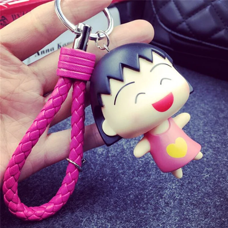 

Japan PVC Cartoon Chibi Maruko Crayon Shinchan Manual Keychain Car Bag Pendant Doll Keyring