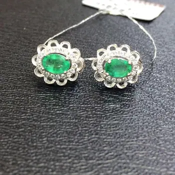 

Sale Qi Xuan_Fashion Jewelry_Colombia Green Stone Elegant Earrings_S925 Solid Silver Green Earrings_Factory Directly Sales