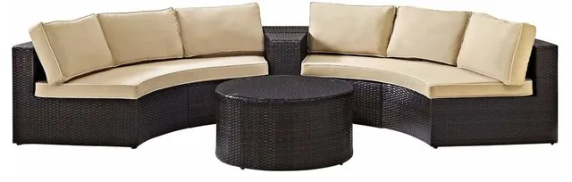 Best Selling 4 Piece Outdoor Wicker Seating Set With Sand