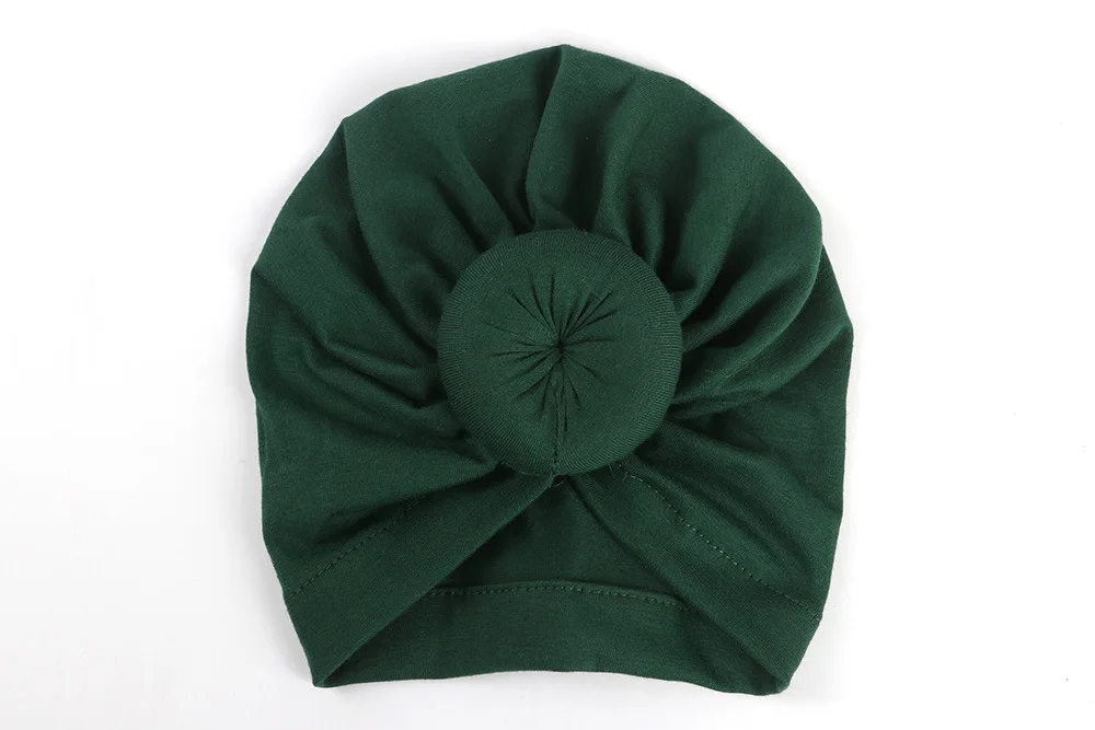 Для новорожденных детей Детские шапки Turbans кепки s прекрасные детские головные уборы морщин Твердые крышки шапка для малыша аксессуары с цветком - Цвет: 9