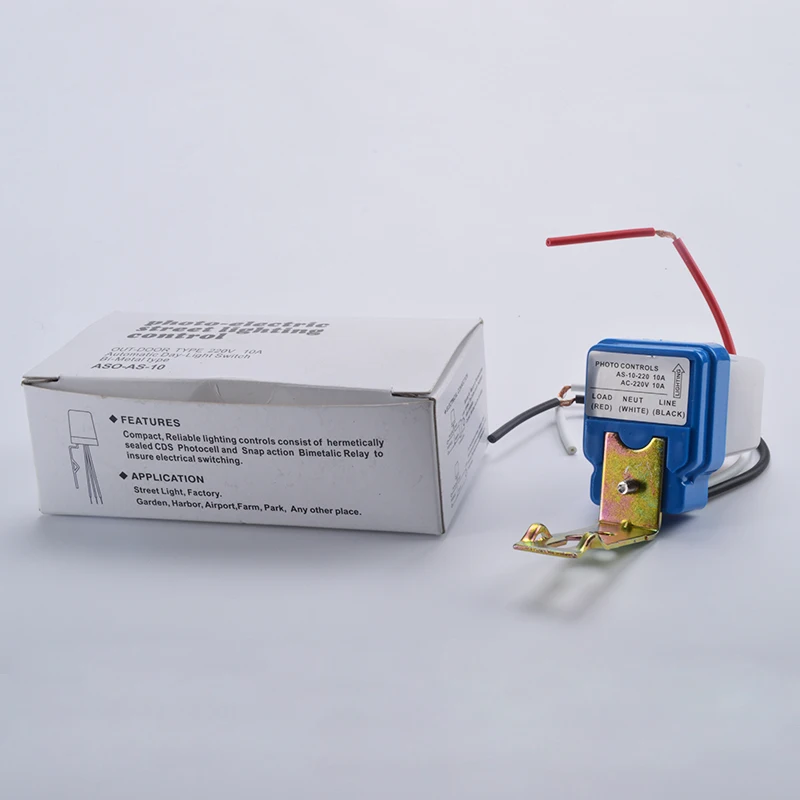 AS-10 10A фотореле Сенсор автоматический переключатель вкл/Выкл фотоэлемент уличный светильник Управление AC/DC Универсальный 12V 24V 220V