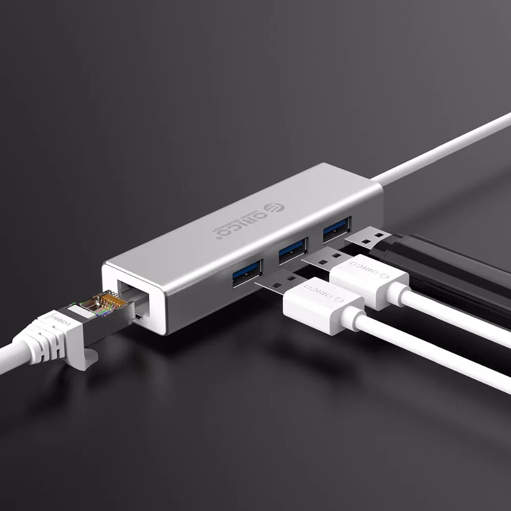 ORICO USB Ethernet Тип C к RJ45 концентратор для ноутбука мобильного телефона Алюминиевый сплав Ethernet адаптер сетевой карты USB Lan