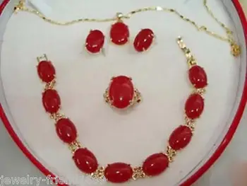 

Hot selling@> Fashion Red Natural stone Bracelet earring Pendant Necklace AAA watch Quartz stone crys -Br