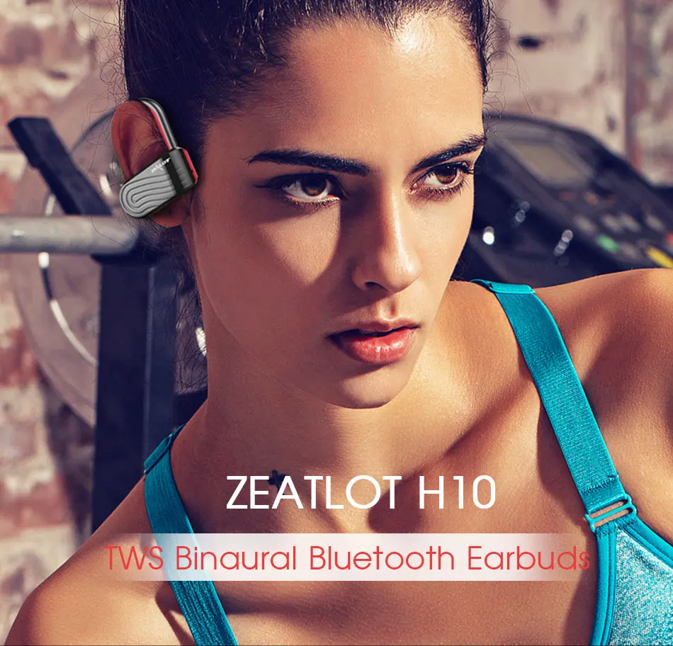 ZEALOT H10 TWS, беспроводные наушники, Bluetooth наушники, Спортивная гарнитура с микрофоном, 2000 мАч, запасная батарея