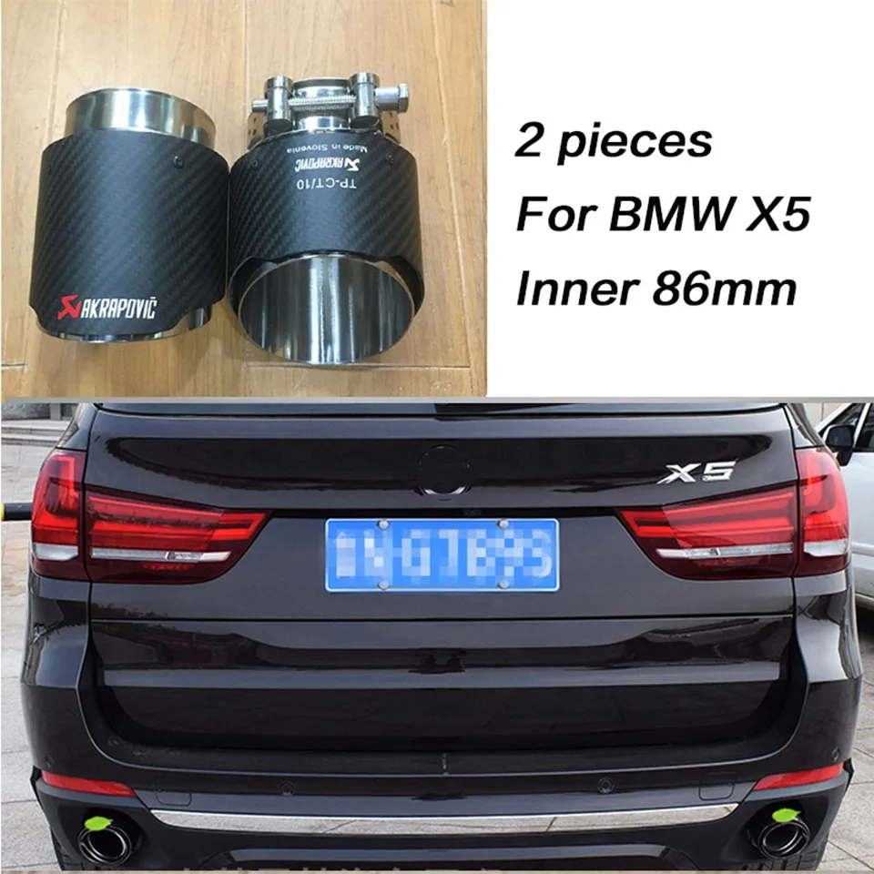 Выхлопные трубы Akrapovic из углеродного волокна для BMW X5 E53 E70 X6 E71 F16 X1 F48 аксессуары м